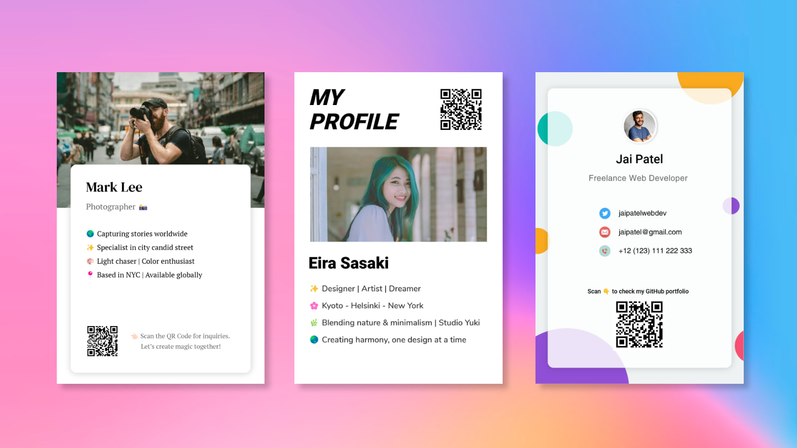 Free and Customizable Profile Card Design Templates - LogoAI